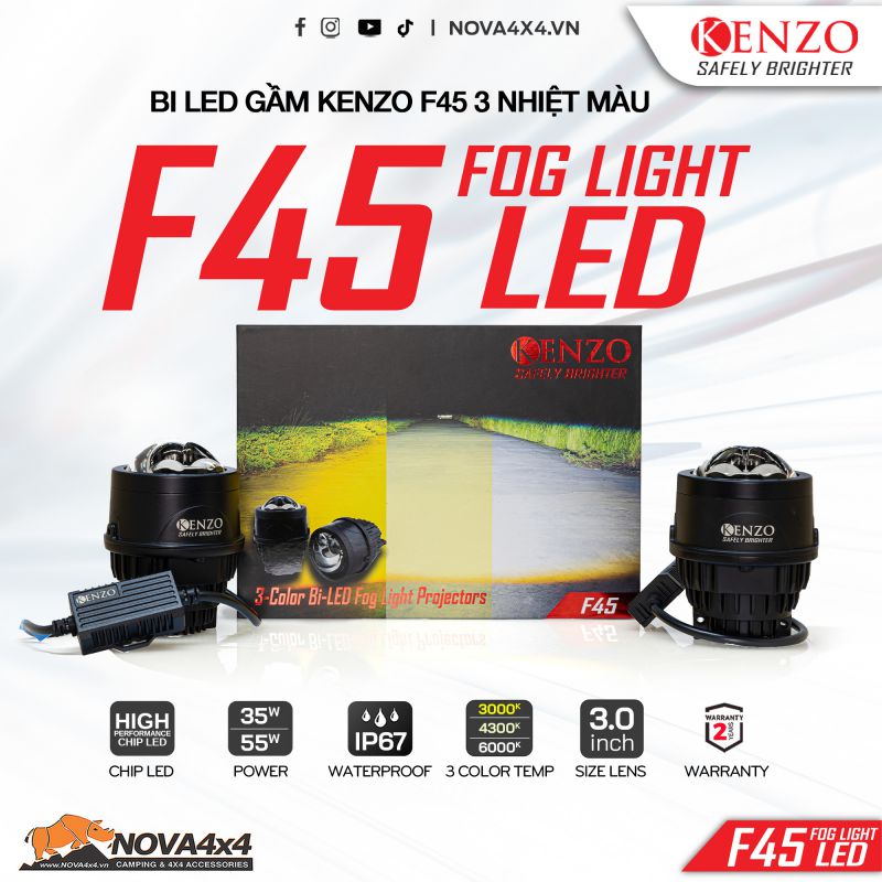 Bi Led gầm Kenzo F45 3 nhiệt màu 1
