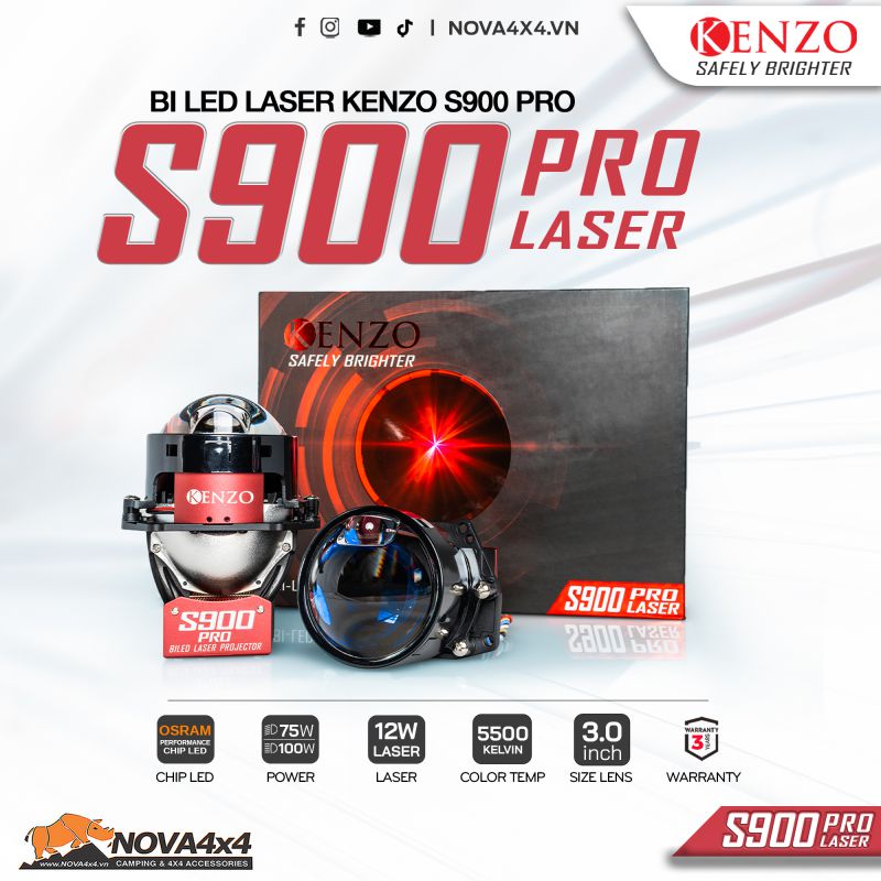 Bi Led Laser hiệu suất cao Kenzo S900 Pro 0