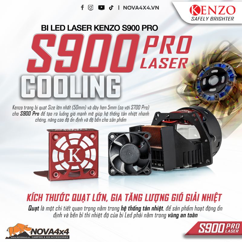 Bi Led Laser hiệu suất cao Kenzo S900 Pro 3