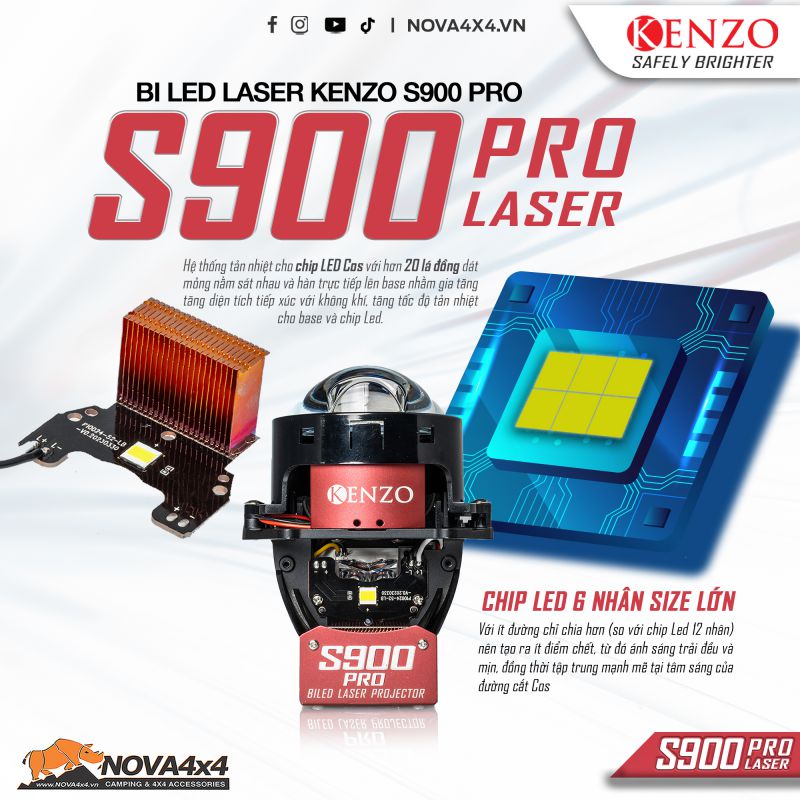 Bi Led Laser hiệu suất cao Kenzo S900 Pro 4