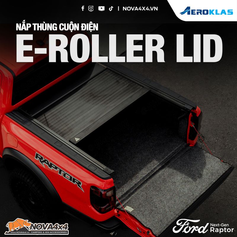 Nắp thùng cuộn điện Aeroklas E Roller LID cho Ford Ranger & Raptor 2023 4