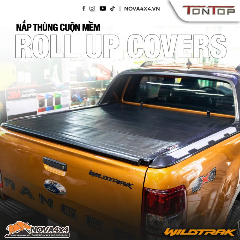Nắp thùng bạt cuộn mềm Tontop cho Ford Ranger Wildtrak 1