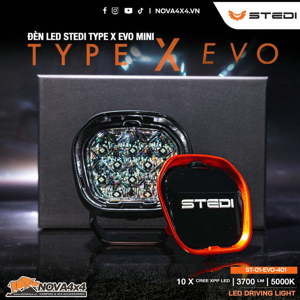 Đèn LED Driving Light STEDI TYPE-X™ EVO MINI 4″ FLOOD LED 3