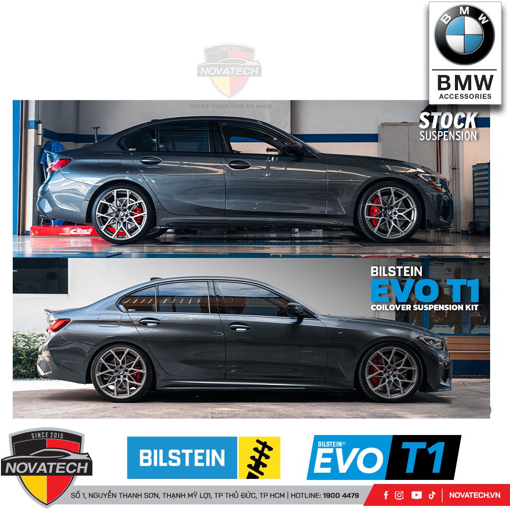 Giảm xóc Bilstein EVO T1 cho BMW 3 Series G20 – Coilover hiệu suất cao, chiều cao tùy chỉnh