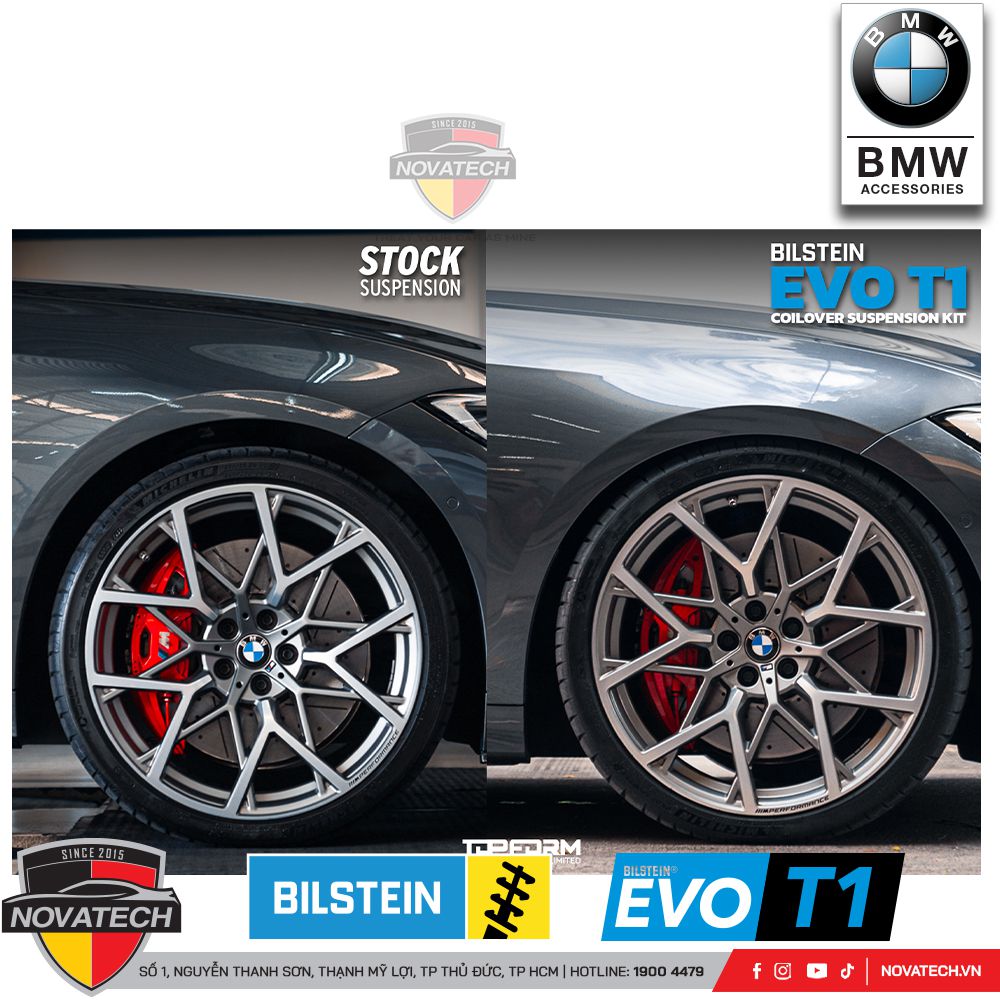 Giảm xóc Bilstein EVO T1 cho BMW 3 Series G20 – Coilover hiệu suất cao, chiều cao tùy chỉnh