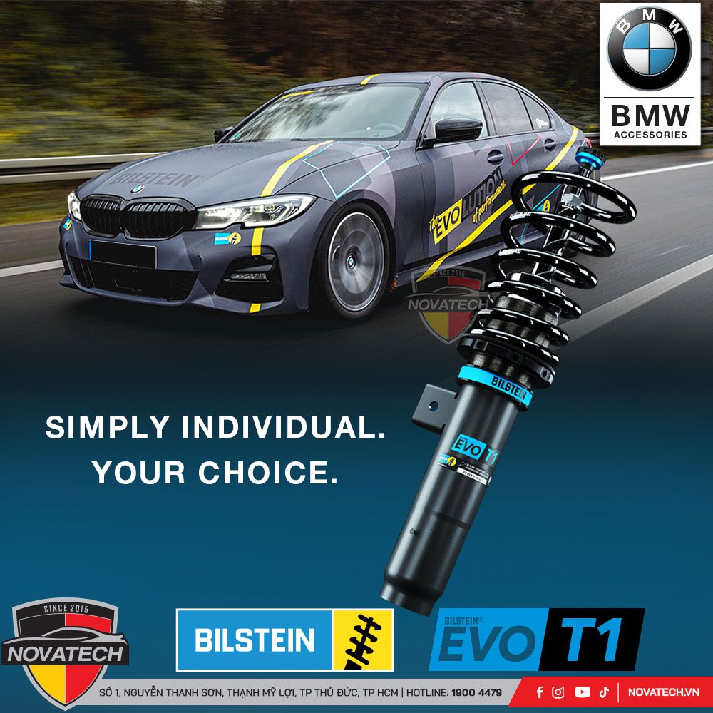 Giảm xóc Bilstein EVO T1 cho BMW 3 Series G20 – Coilover hiệu suất cao, chiều cao tùy chỉnh