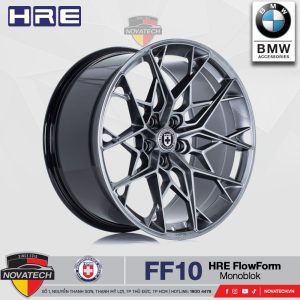 Mâm HRE FF10 FlowForm cho BMW G20 – Thiết kế 10 chấu kép, màu Liquid Silver