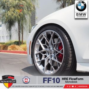 Mâm HRE FF10 FlowForm cho BMW G20 – Thiết kế 10 chấu kép, màu Liquid Silver