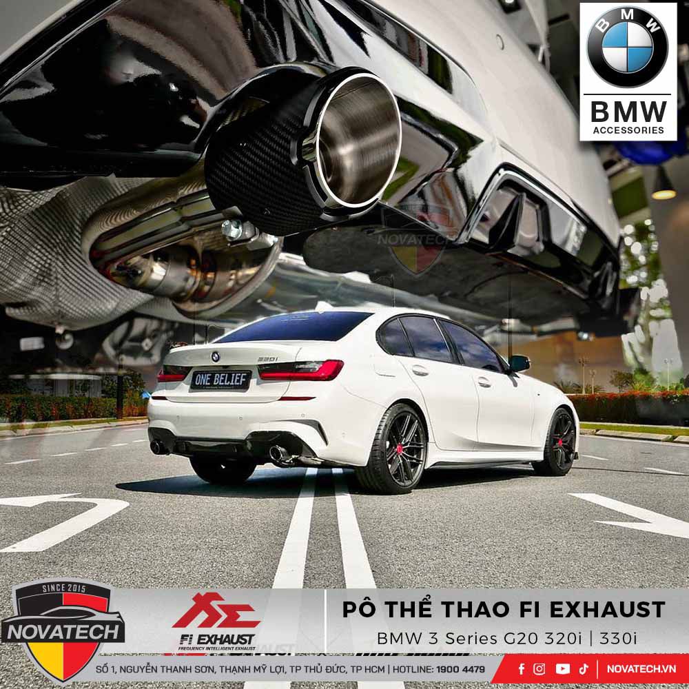 Pô Fi Exhaust cho BMW 3 Series G20 320i (B48) – Van điều khiển âm thanh, Inox T304