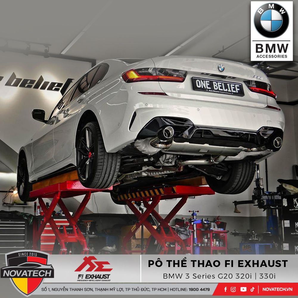 Pô Fi Exhaust cho BMW 3 Series G20 320i (B48) – Van điều khiển âm thanh, Inox T304