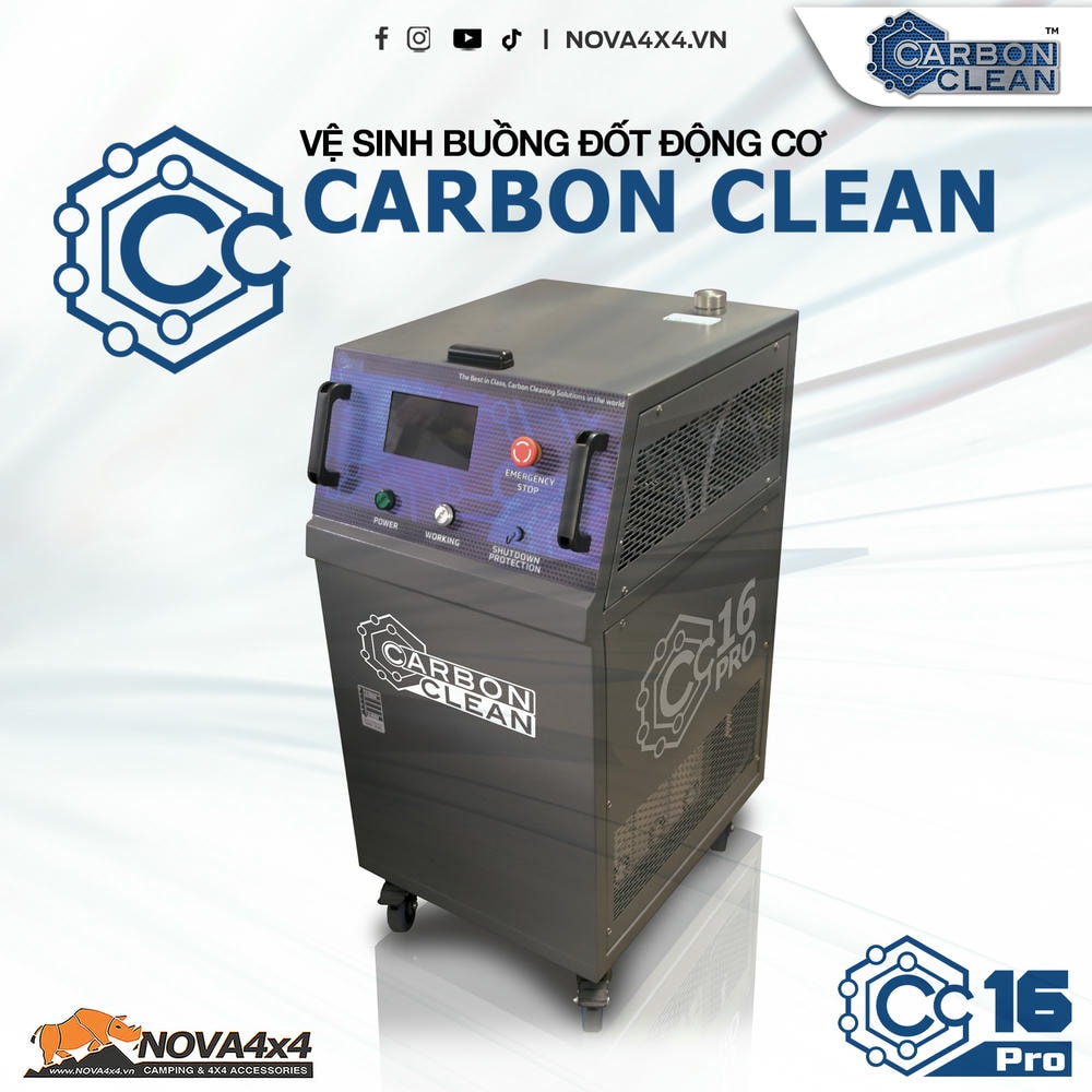Vệ sinh buồng đốt với máy Carbon Clean CC-16 Pro
