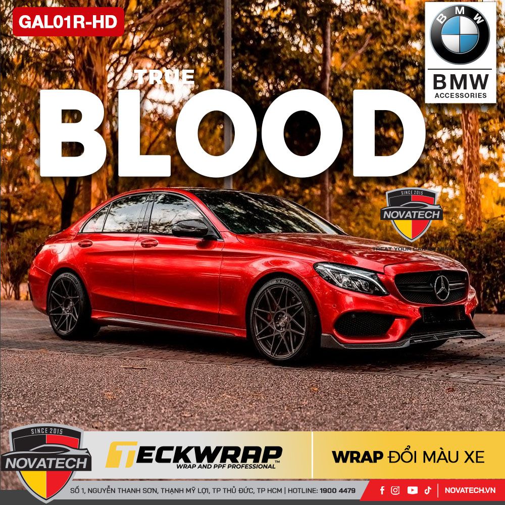 Dán đổi màu TeckWrap True Blood – Sắc đỏ huyền bí, đậm chất thể thao