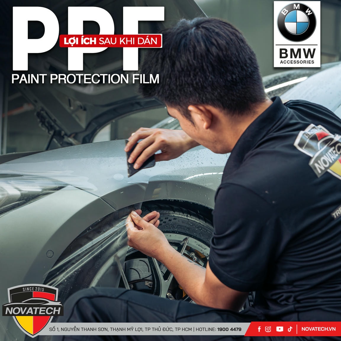 Cận cảnh quá trình dán PPF Cận cảnh quá trình dán PPF